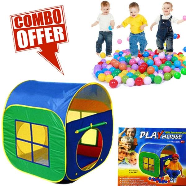 Big Tent Series Play House Tent with 50 Soft Plastic Balls - The Arabian Mart