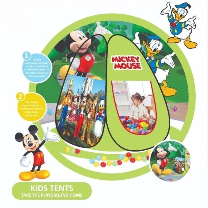 Mickey Mouse Tent House with 50 Soft Plastic Balls - The Arabian Mart